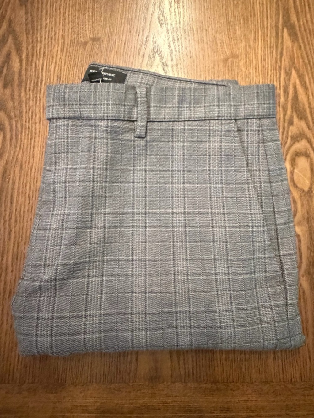 Banana Republic Gray Plaid Dress Pants - Subtle Windowpane